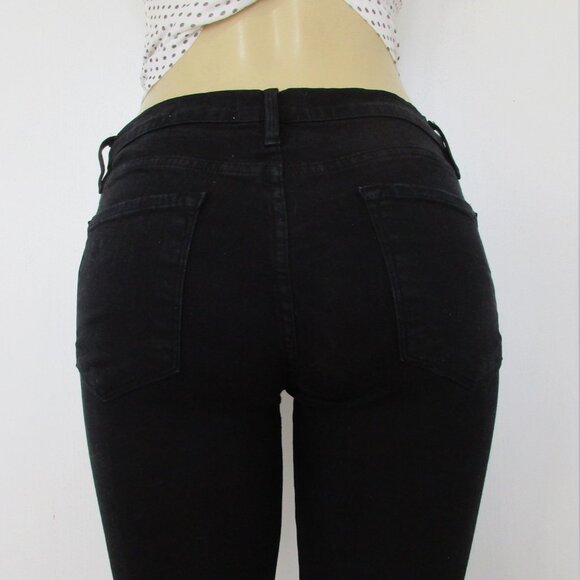 FRAME Denim Black Jeans Size 27 Skinny Distressed - Picture 4 of 13